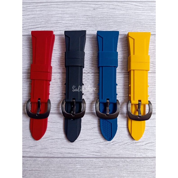 Tali Jam Karet Silikon  Polos Ujung Lancip, Strap Jam Rubber Silikon Polos Pria/Wanita Buckle Bengkok