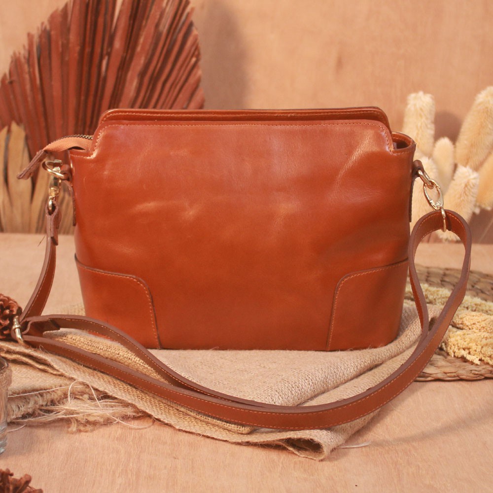 Slingbag Tas Kulit Asli Tas Slempang Kulit Cewek AL02 Morgante Sling Bag Fungsional KULIT SAPI ASLI ALICE LEATHER KUALITAS TERJAMIN MEMUASKAN BISA COD