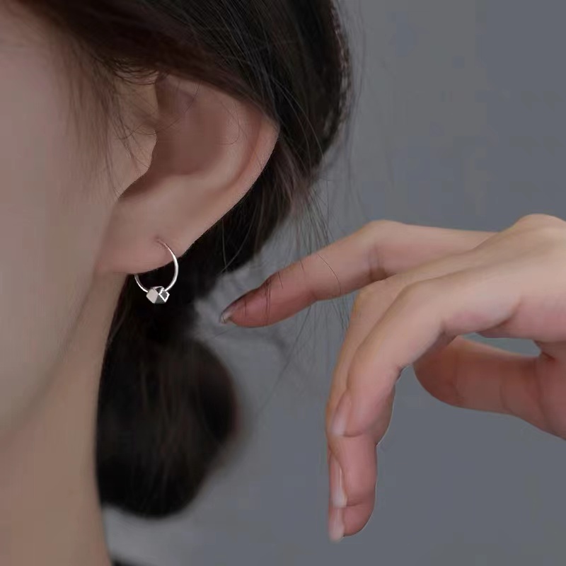 S925 Perak Anting Wanita Rasa Tinggi Anting Cincin Stud Earring Baru Anting Aksesoris Hadiah