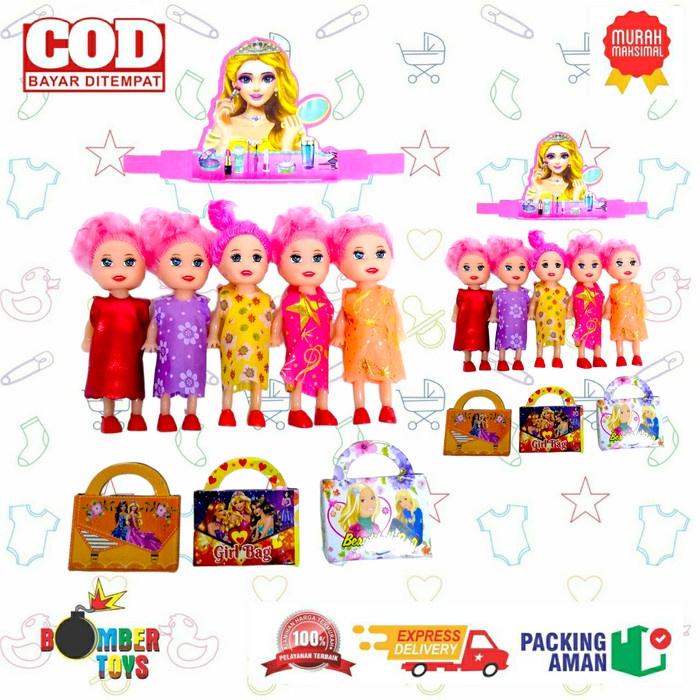 Boneka Berbi Barbi Kelly anak Solid Tangan Gerak Termurah Troli Tas