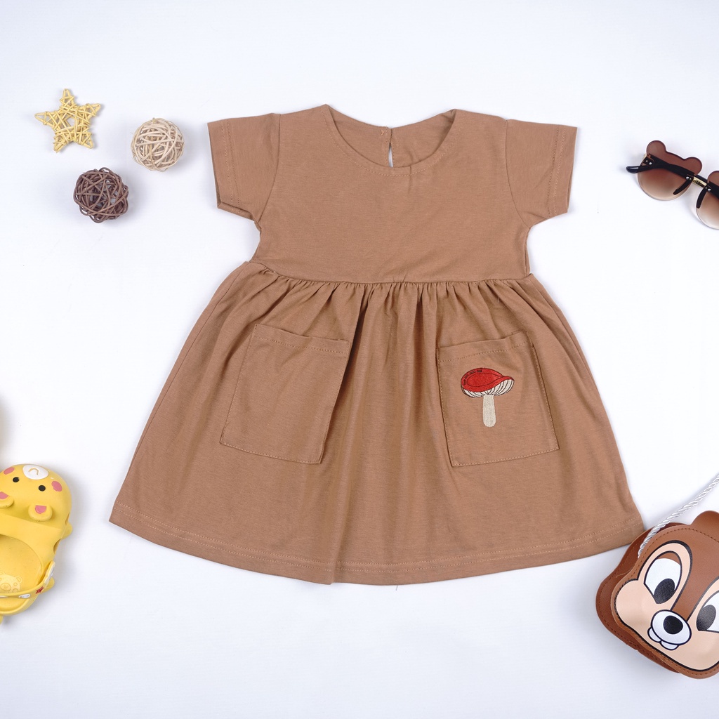 DRESS ANAK LILO PEREMPUAN 1-5 TAHUN/ DASTER ANAK HARIAN/ POCKET DRESS EARTH TONE EDITION