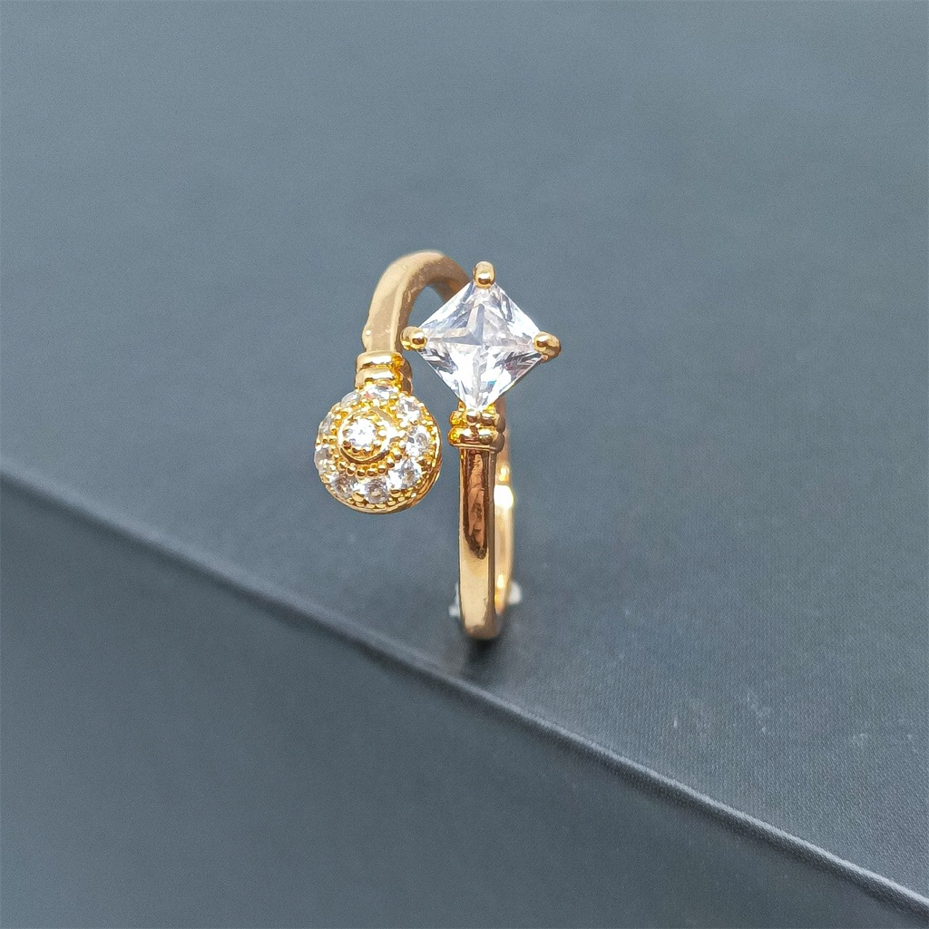 Zircon Cincin Cantik cinta Wanita fashionxuping perhiasan lapis Emas 24k Gold