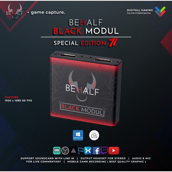 {BripkaStore} BEHALF BLACK MODUL GAME CAPTURE / HDMI CAPTURE LIVE STREAMING GAME Berkualitas