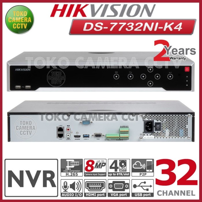 NVR HIKVISION 32 CHANNEL HIKVISION DS-7732NI-K4