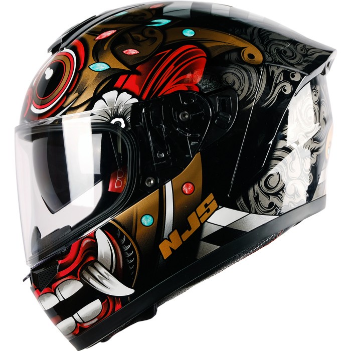 Terlaris Njs Zx-1 Barong Hitam Gloss/Doff - Helm Full Face - Doff,Xl