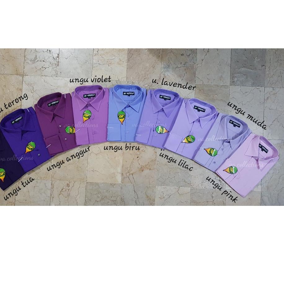 ♦ KEMEJA PRIA GREENFALO - KEMEJA POLOS LENGAN PANJANG PRIA UNGU TUA / TERONG / ANGGUR / VIOLET / LAV