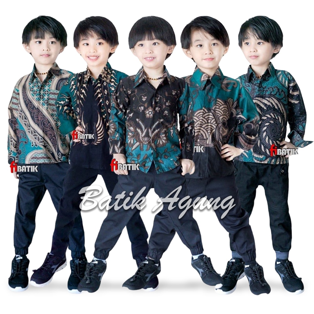 Kemeja Baju Distro Batik Anak Cowok Laki Keren Ganteng Umur 2 - 13 Tahun Modern Murah Terbaru 2023