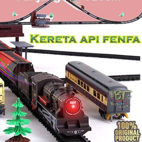 ✰ ASLI Kereta Api Set Fenfa Klasik Modern Dirakit Musik Rel Kereta Api Simulasi Kado Mainan Anak C78