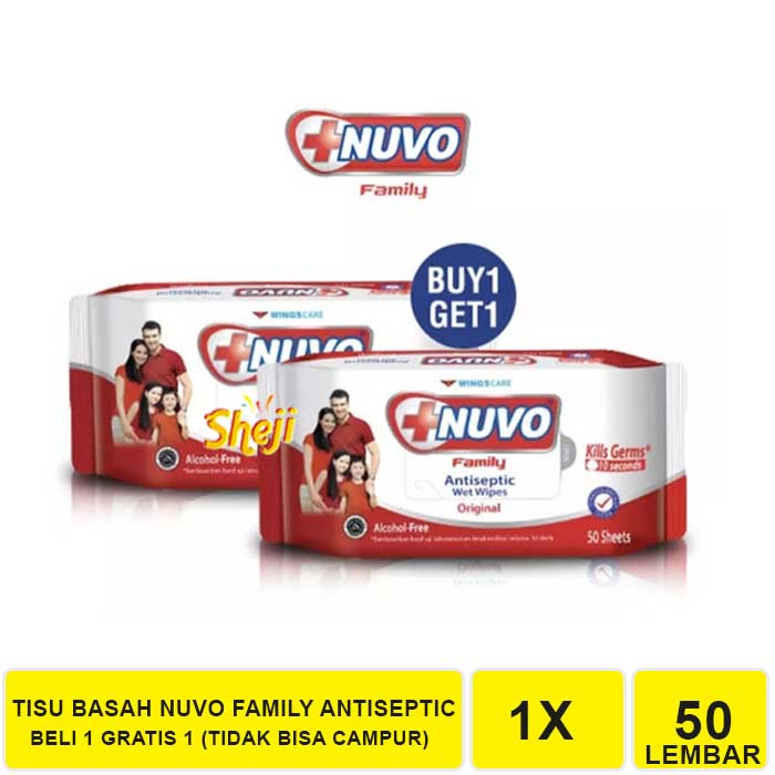 TISU BASAH NUVO ORIGINAL ANTISEPTIC 50 SHEETS