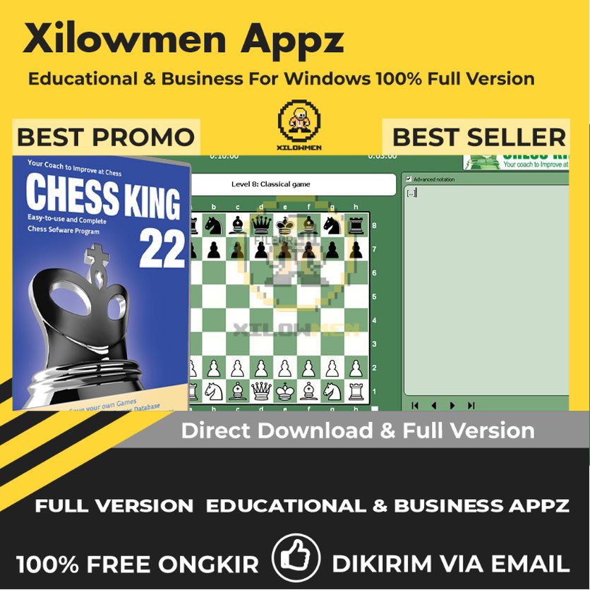 [Full Version] Chess King 22 Pro Lifetime - catur yang menyediakan pelajaran, latihan, dan permainan catur untuk pemula hingga tingkat lanjutan