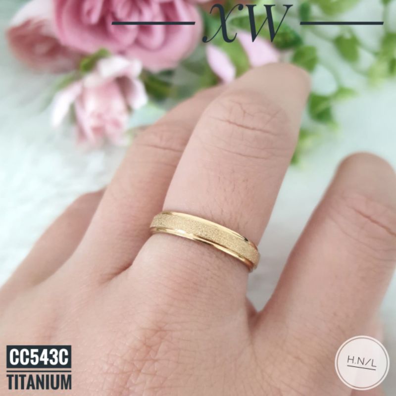 COD BOS KU!! cincin titanium motif pasir / cincin pria wanita 100% tidak luntur harga satuan