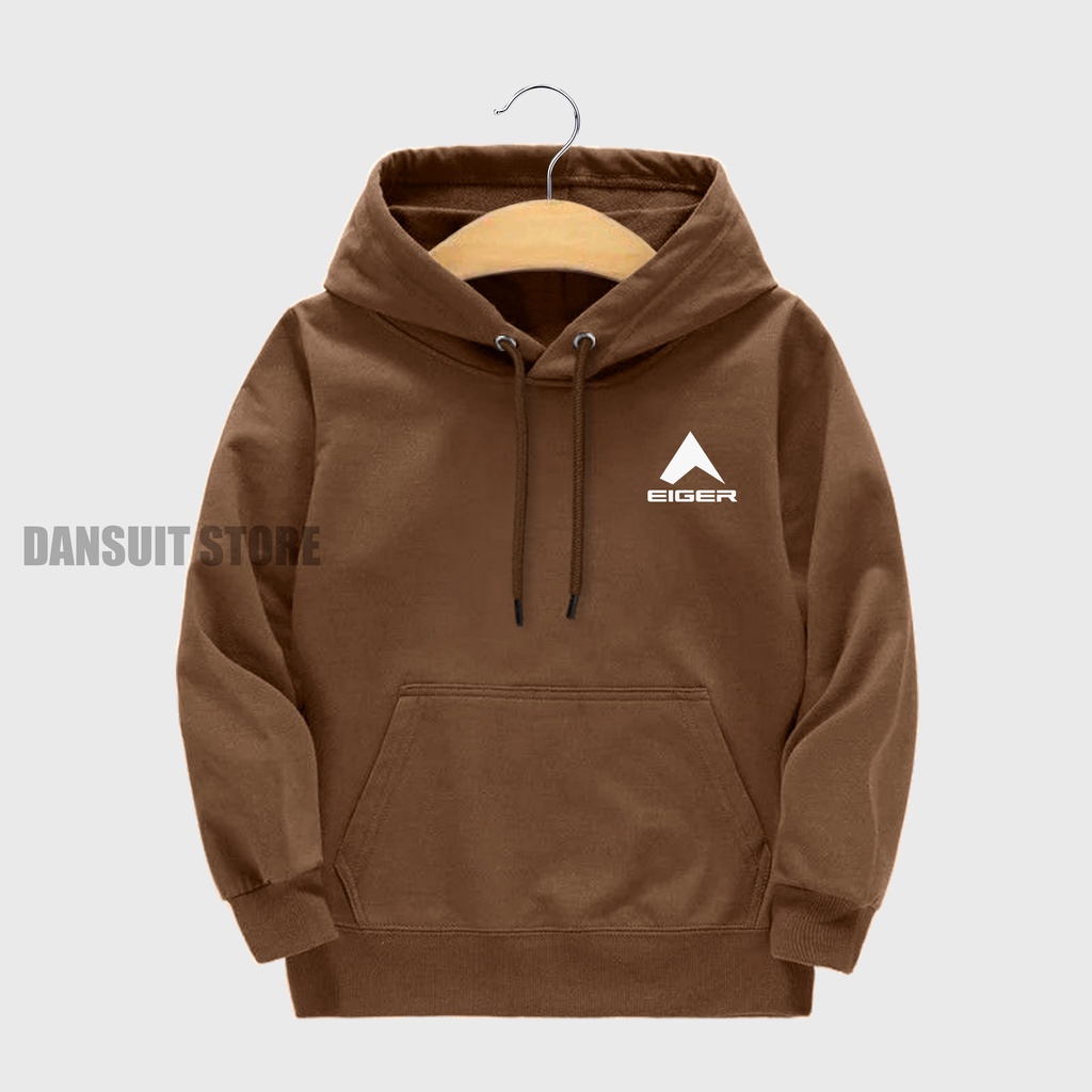 Sweater Hoodie Anak Laki-laki/Perempuan Usia 4-13 Tahun Hoodie Anak Motif Logo EIGER Bahan Tebal Premium