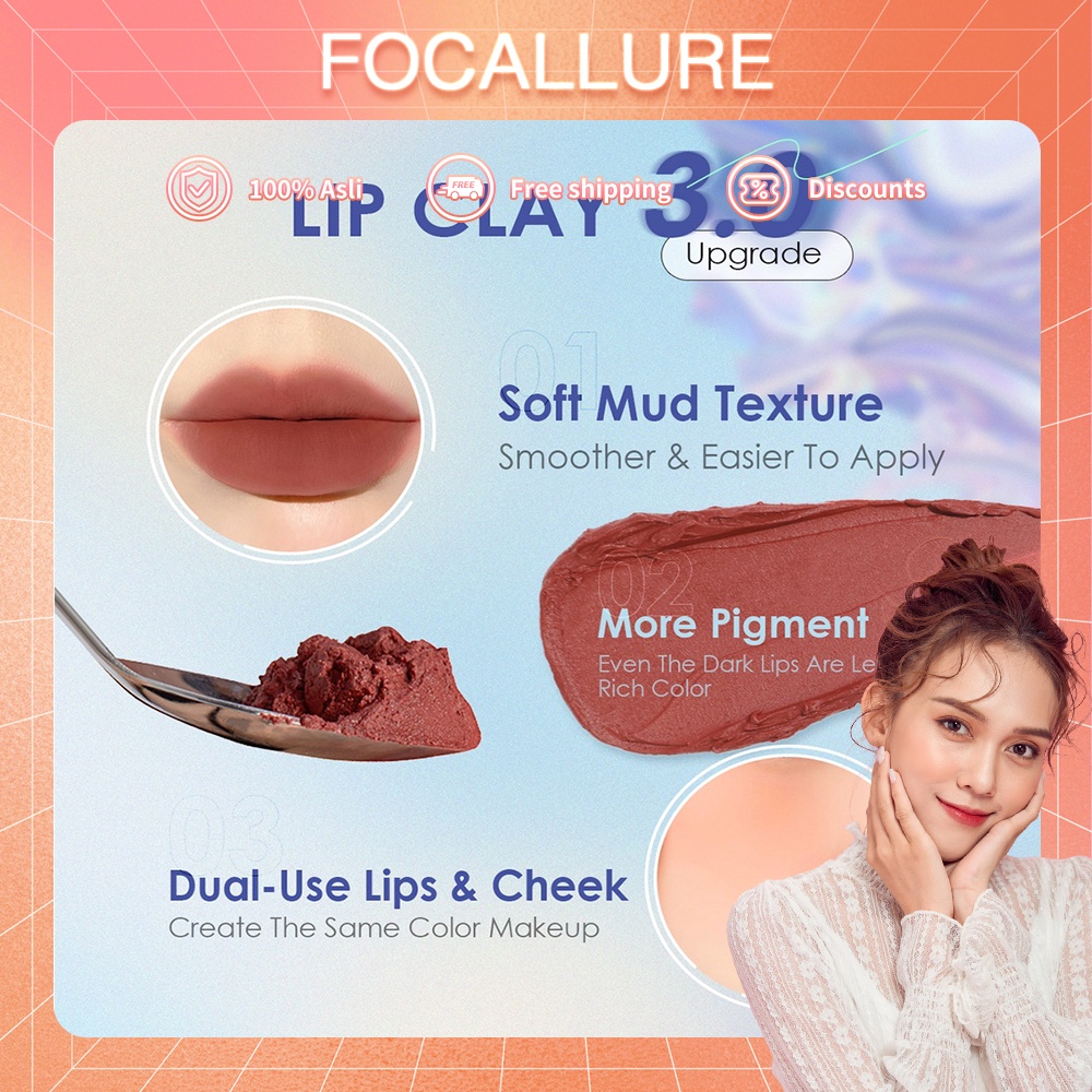 FOCALLURE Makeup Kosmetik set Lengkap Lip clay &amp; Velvet-hazy Matte Make Up Blush On FA266