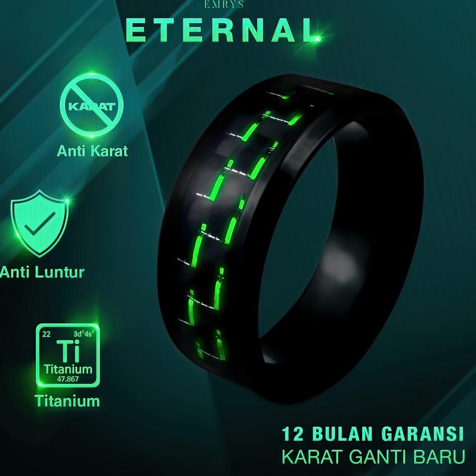 Produk Update Emrys Premium Ring ETERNAL Real Titanium Anti Karat Cincin Titanium Pria Wanita