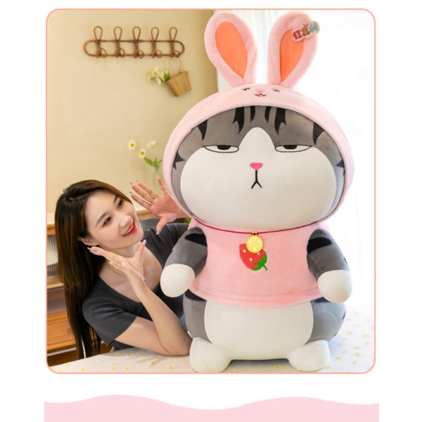 

Unik Boneka Kucing Hoki Kostum Bunny Bahan Plush - 30cm Murah