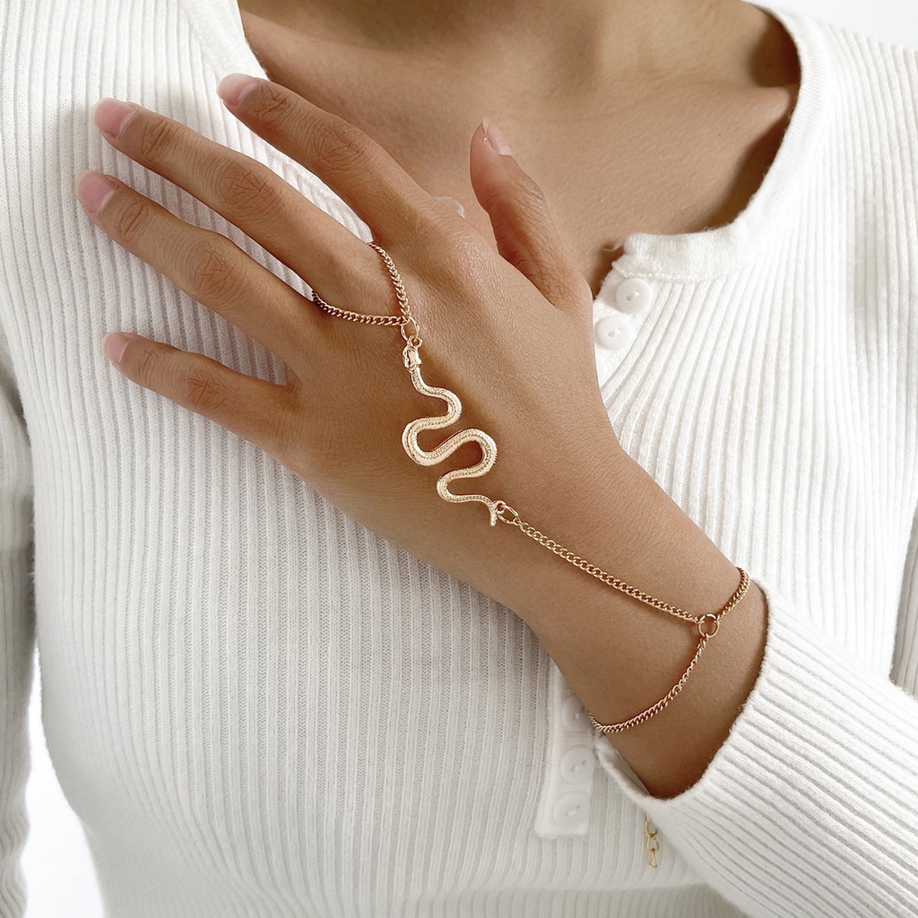 Fashion, Elegan, Fashion Eropa Dan Amerika, Gelang Logam Backchain Berbentuk Ular Yang Dipersonalisasi Dan Kreatif
