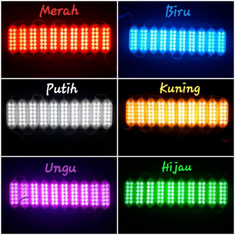 1 buah Lampu strip/kolong 12 led Dc 12volt