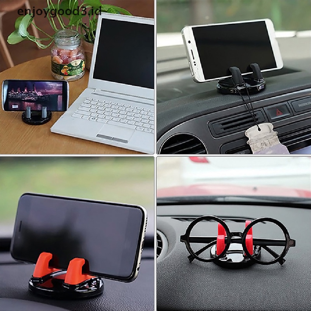 【 Rready Stock 】 Car Phone Holder 360 Degree Rotation Dashboard Mount Soft Silicone Anti Slip Mat Mobile Phone Mount Stands Support Car （ ID ）