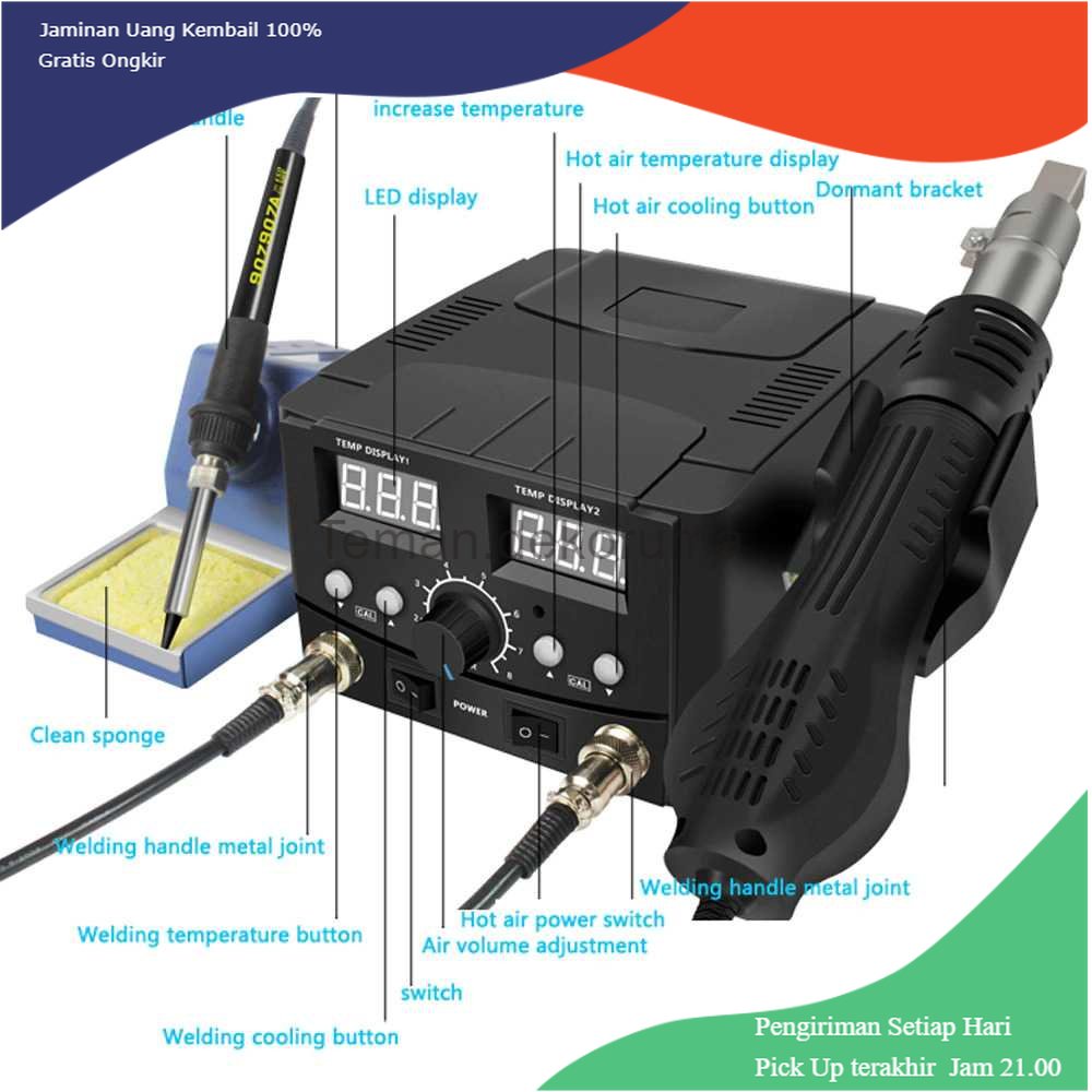 TD - SKL Mypovos Soldering Station 2in1 Solder + Hot Air Heat Gun 750W - 8582D