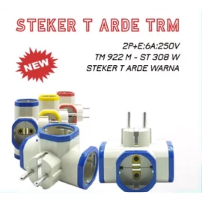 Steker T Multi Arde SNI Colokan Stop Kontak Parallel 3 Lubang T-Arde Paralell