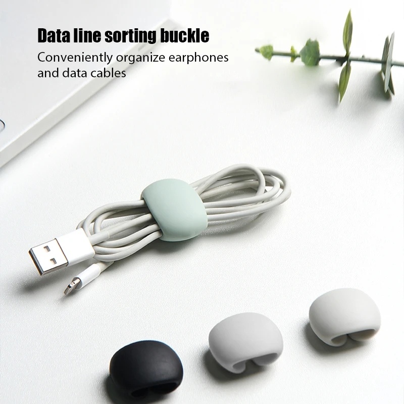 Klip Penyimpanan Garis Universal/Organizer Meja Kabel Data Earphone Portable/Wire Cord Winder Storage Buckle Organizer