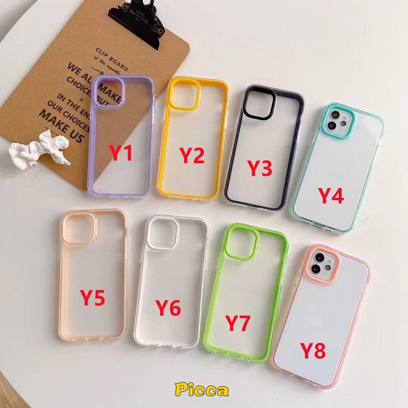 Casing Warna Solid 3-in-1 Untuk Samsung A14 A04s A12 A13 A03 A20s A52 A72 A70 A21s A50s A11 A22 A03s A32 A73 A20s A23 A71 A53 A31 A02s A52s A30s A33 A50 Clear Shockproof Bumper Cover