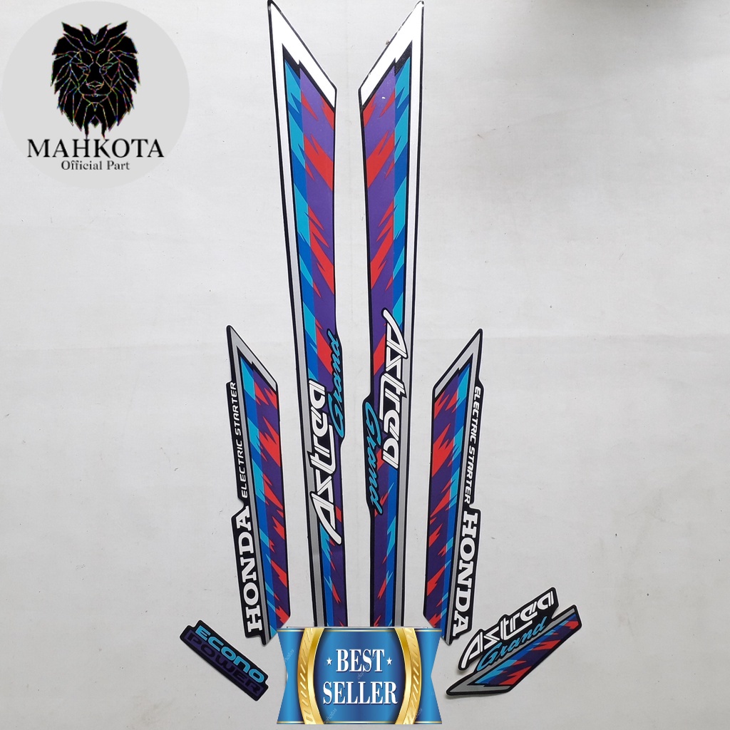 Striping Stiker Polet Sepeda Motor List honda astrea grand 1993 1994 limited edition biru lis merah 