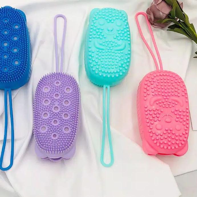 ♦ viralkan Bubble bath brush silicon fast foaming spon mandi busa sikat daki pijit badan free sabun 