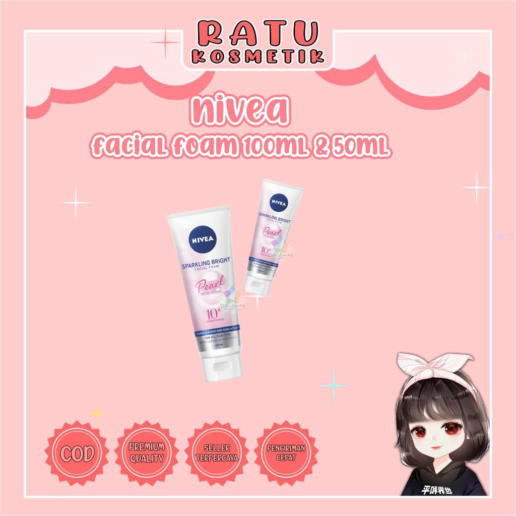 ❤ RATU ❤ Nivea Sparkling Bright Whitening Facial Foam | 50ml | 100ml | Face Wash