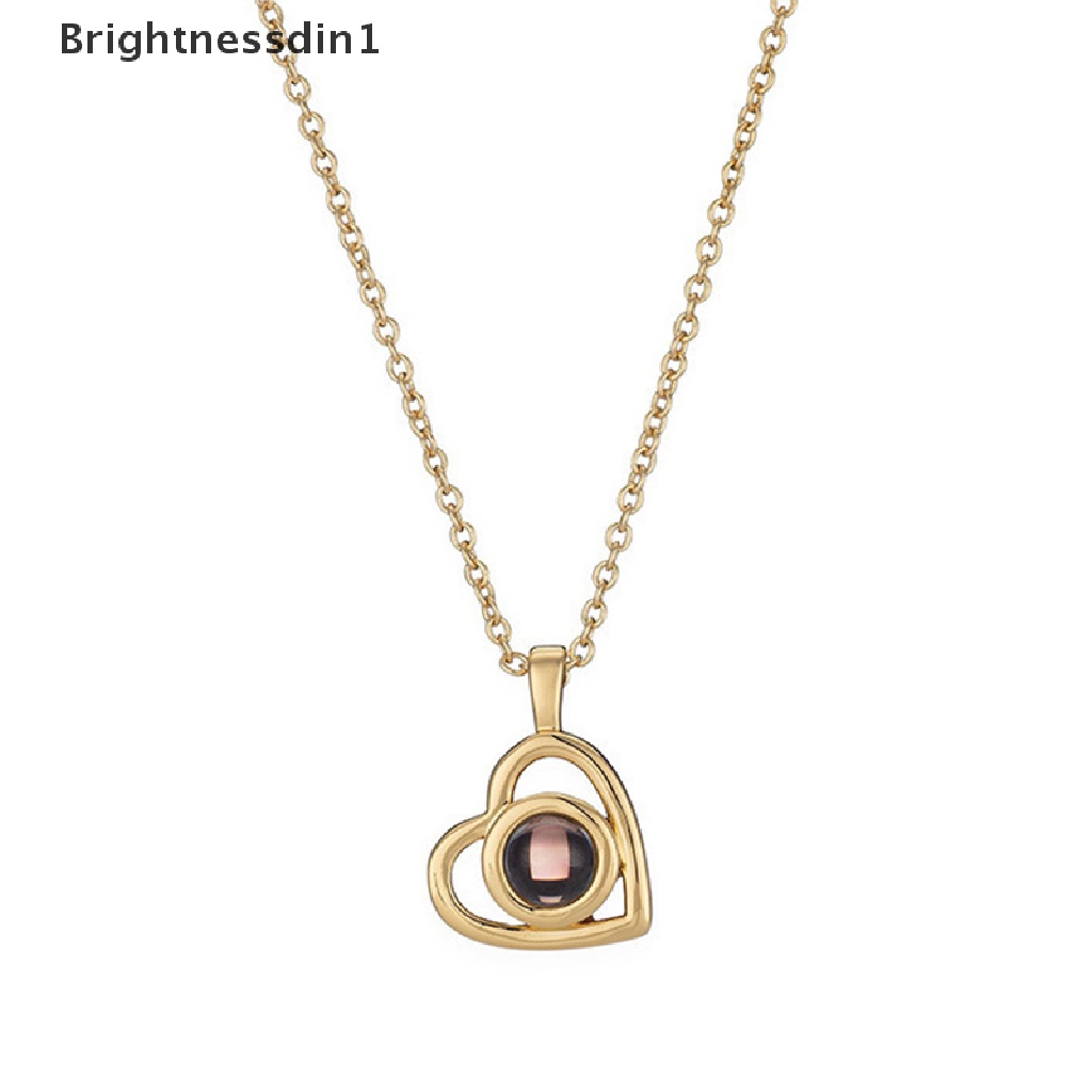 [Brightnessdin1] I LOVE YOU In 100bahasa Proyeksi Kalung Untuk Memori Cinta Choker Collier Bulat Hadiah Butik