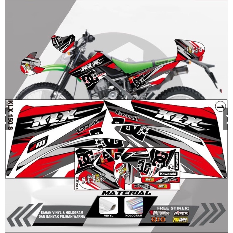 STIKER MOTOR KLX Sticker Variasi STRIPING LIS MOTOR HONDA KLX RACING TERLARIS KLX SUPERMOTOR DECAL K