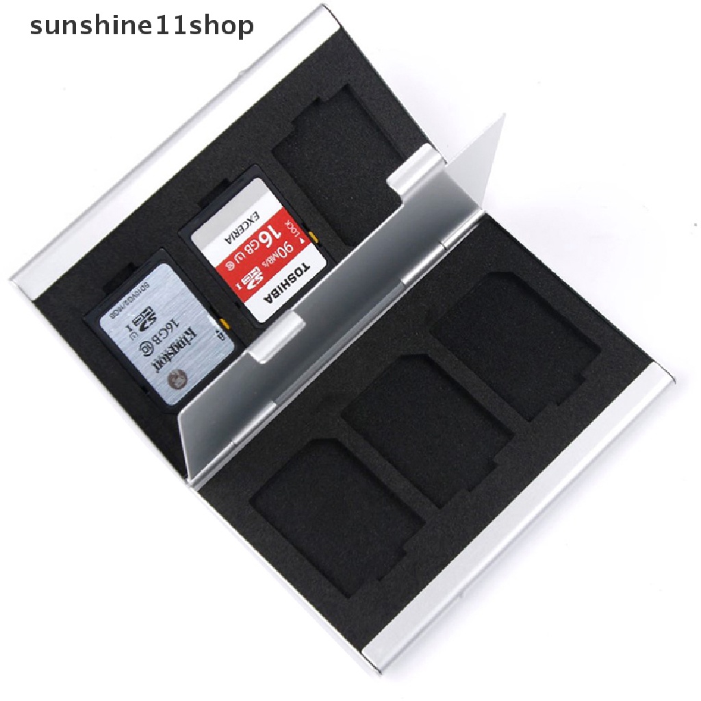 Sho Metal MMC Memory Card Aluminium Kotak Penyimpanan Kamera 6case Untuk SD MMC TF Memory Card Storage Card Holder Case N