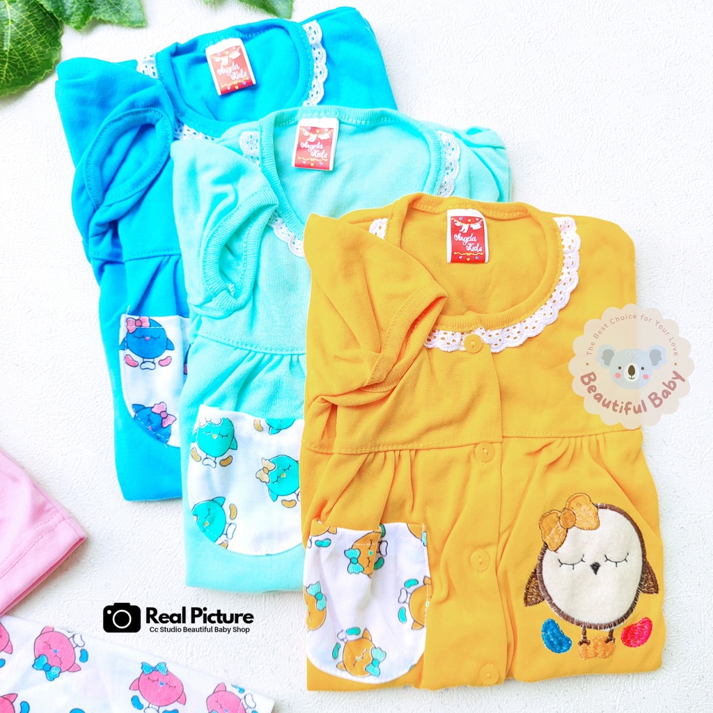 Baby.ou - Setelan Baju Bayi Lengan Pendek Celana Panjang Motif Bordir Birds / Setelan Piyama Bayi Perempuan 3-12 Bulan / Baju Bayi Perempuan Yeiko