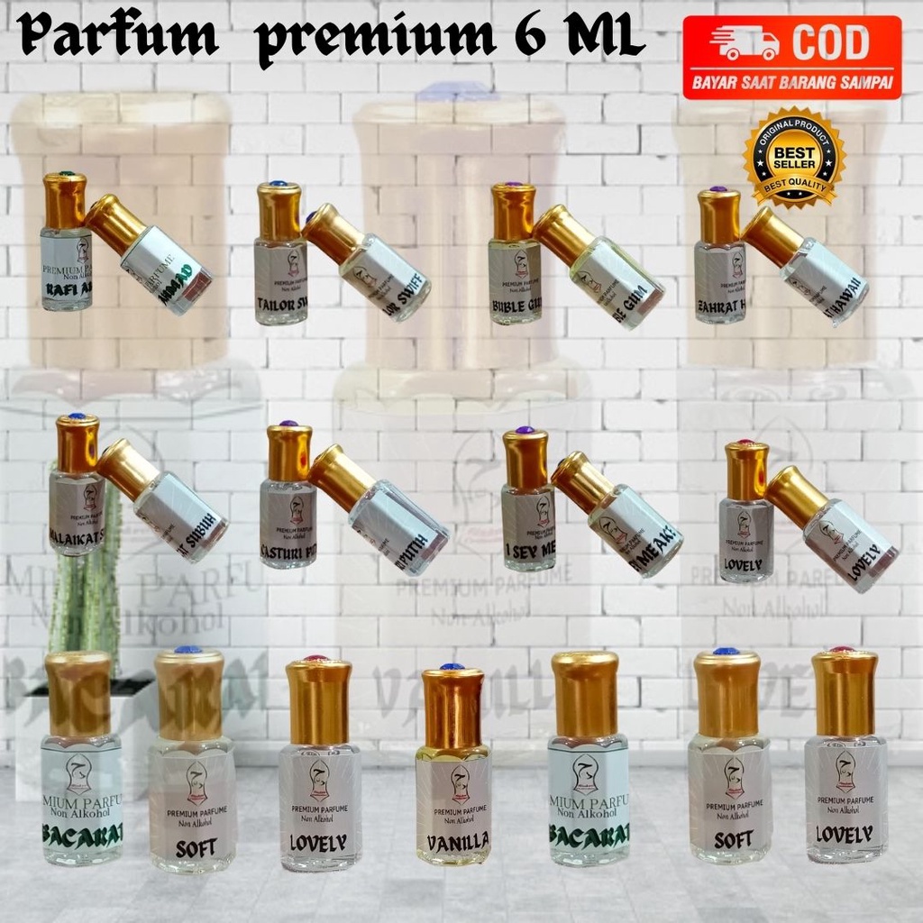 parfum premium non alkohol/parfum 3 ml/parfum 6 ml/parfum 12 ml/eud de parfum non alkohol murah