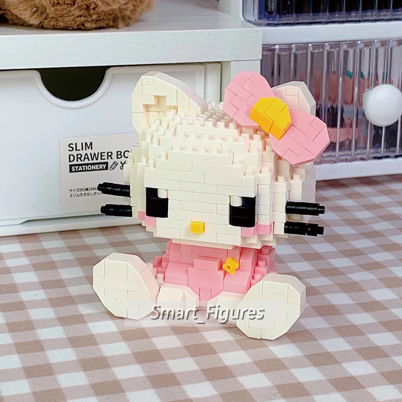 Sanrio Blok Bangunan Gadis Seri Rakitan Mainan Kuromi My Melody Hello Kitty Pop Boneka DIY Hadiah Dekorasi Puzzle