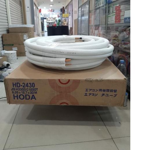 ♥ HODA pipa AC 1,5/2PK 1/4×1/2 meteran selang AC rumahan split tebal original hoda ♠