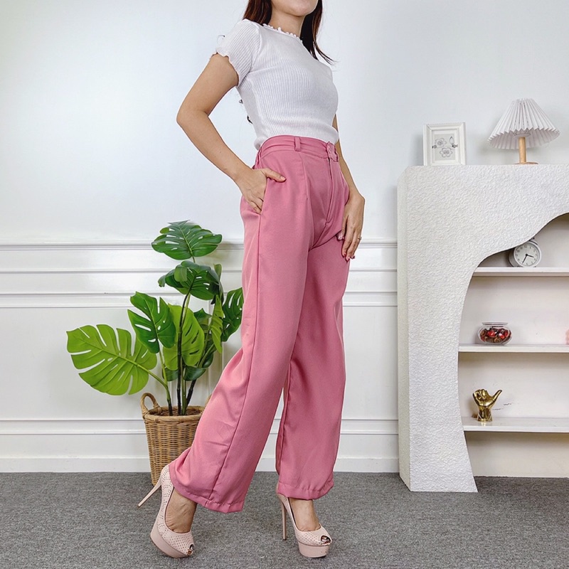 BEFAST - ZEC OOTD CELANA PANJANG SYIFA / Rozel Pant TORINO / Celana Panjang Polos Formal / Pakaian Kerja Wanita Casual / Outfit Daily Wanita Trendy / Fashion Kekinian Remaja ABG / Celaa Kulot Terlaris