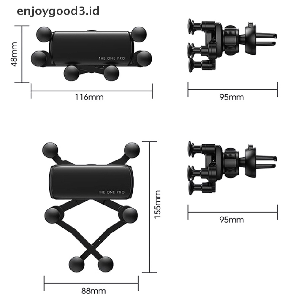 【 Rready Stock 】 Six Points Gravity Car Phone Holder Air Vent Universal GPS Clip Stand （ ID ）