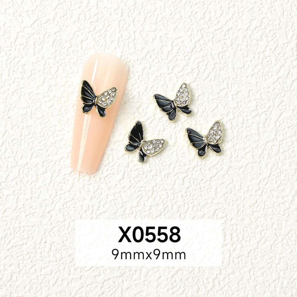 AUGUSTINA Agustina Kupu-Kupu Dekorasi Kuku Wanita Ikatan Simpul Manikur Aksesoris Kuku Jepang Nail Art 3D Nail Drills