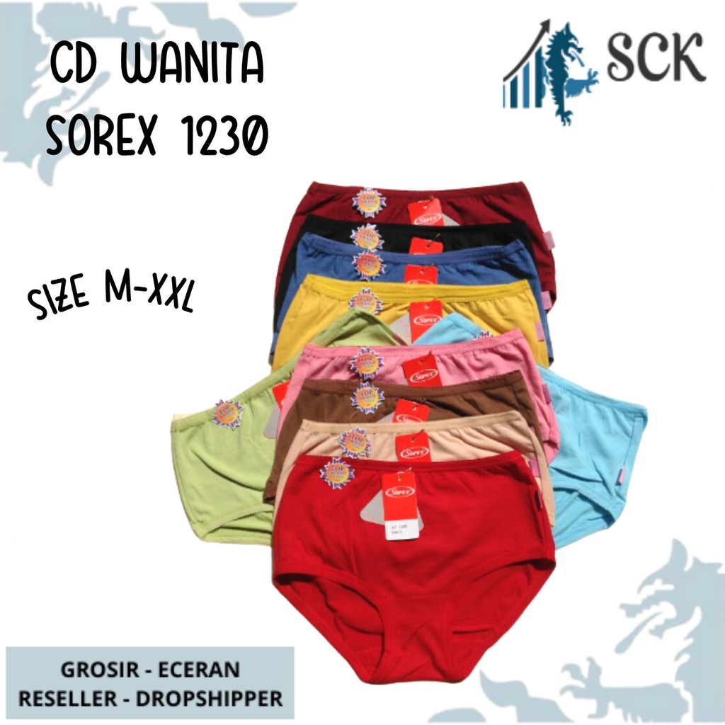 CD SOREX 1230 Ukuran M-XXL / Celana Dalam  Extra Lembut Katun Halus / Pakaian Dalam Wanita - sckmenwear GROSIR