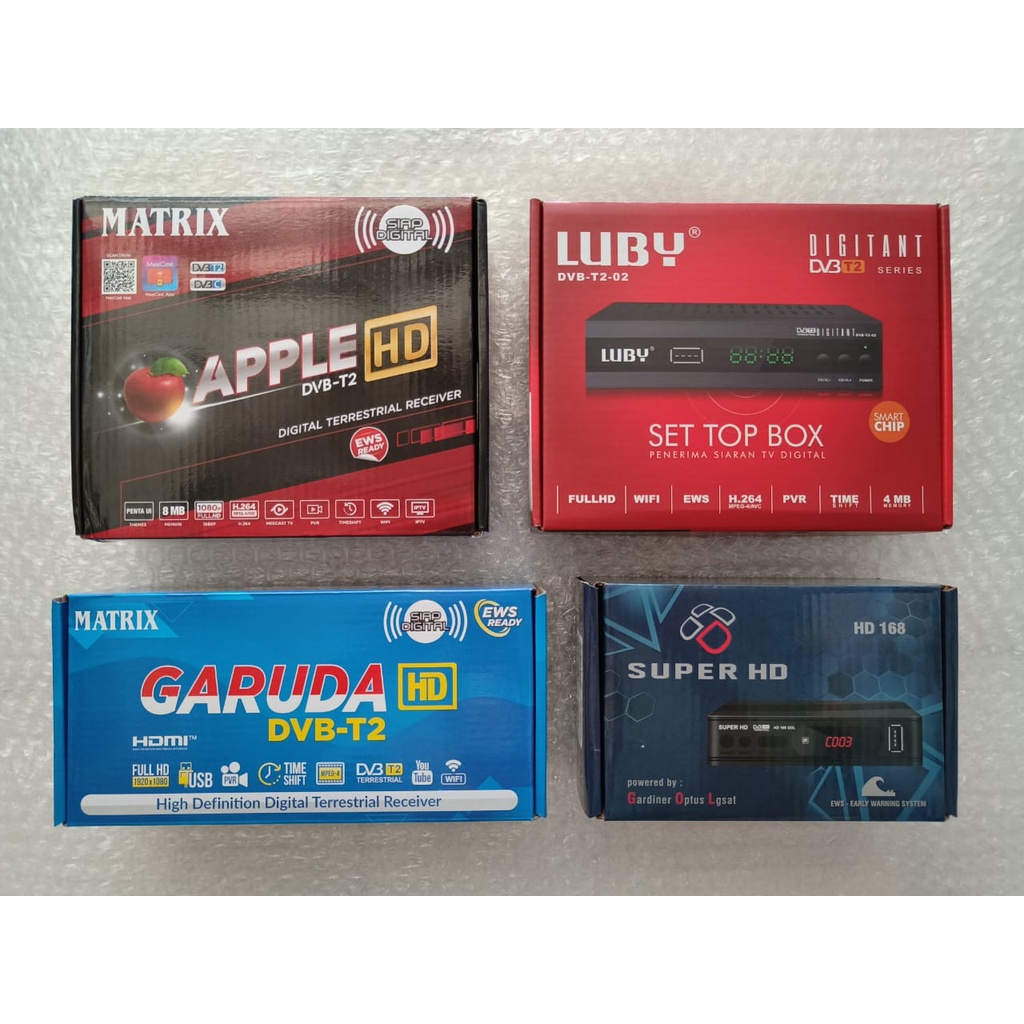 Set Top Box STB Digital Matrix Apple Merah Luby Hinomaru Sanex