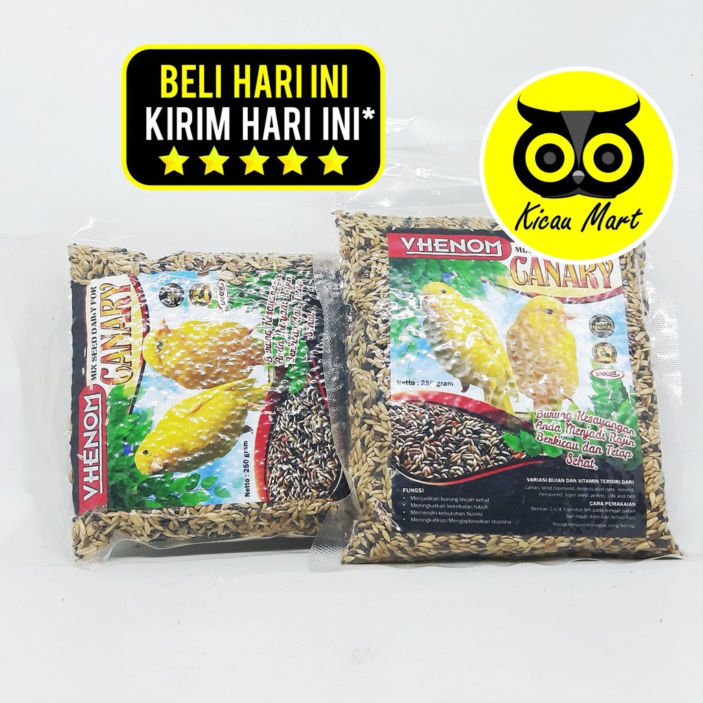 PAKAN MAKANAN HARIAN BURUNG KENARI MILET MILLET VHENOM MIX SEED FOR DAILY CANARY 250 GRAM VHEMCR250