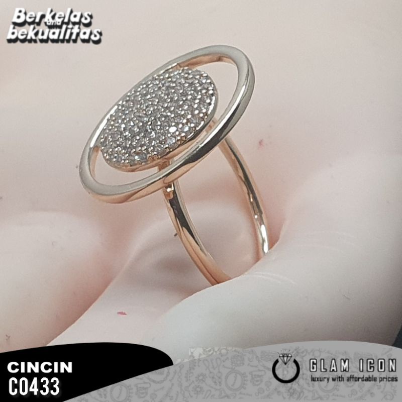 Cincin Wanita Motif Lingkar Flat Full Mata C0433