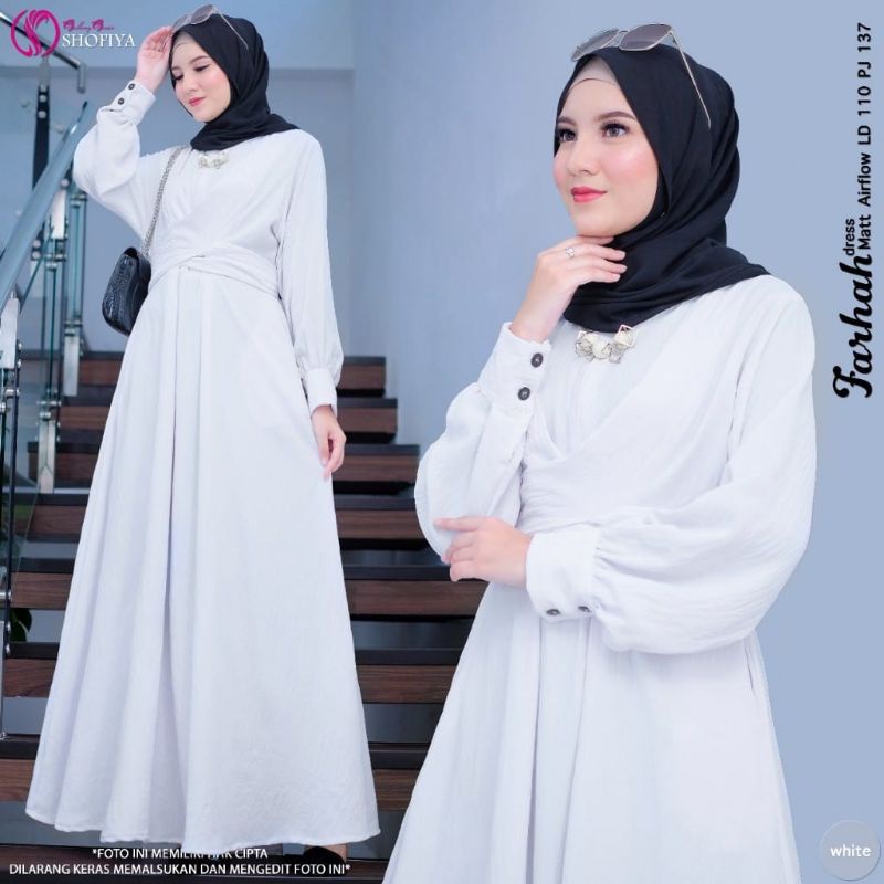 [READY] FARHAH DRESS ORI SHOFIYA BerGaransi | Dress Airflow Ld110 pj137