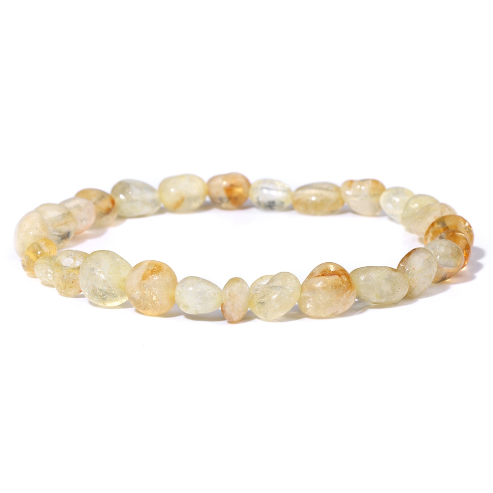 Gelang Citrine Chipped Gravel Beads Bracelets For Women Healing Reiki Irregular Crystal Natural Stone