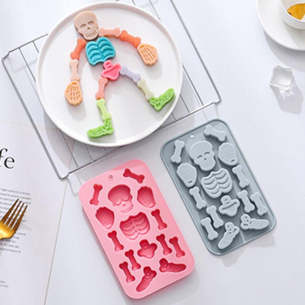 Solighter Easter Halloween Skeleton Jelly Liburan Dekorasi Alat Baking Cetakan Kue Coklat