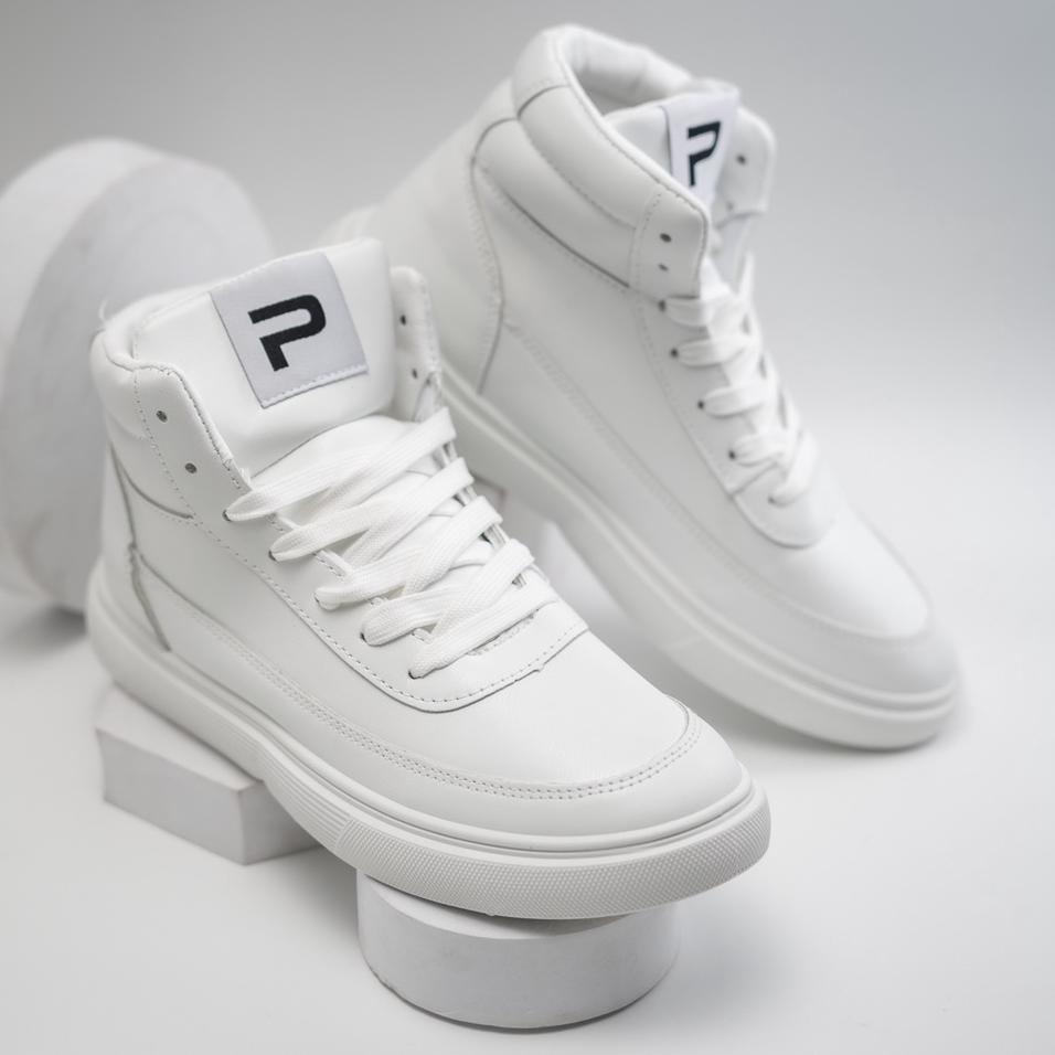 ֍ PAULMAY - Sepatu Sneakers pria Bogota High White ❉