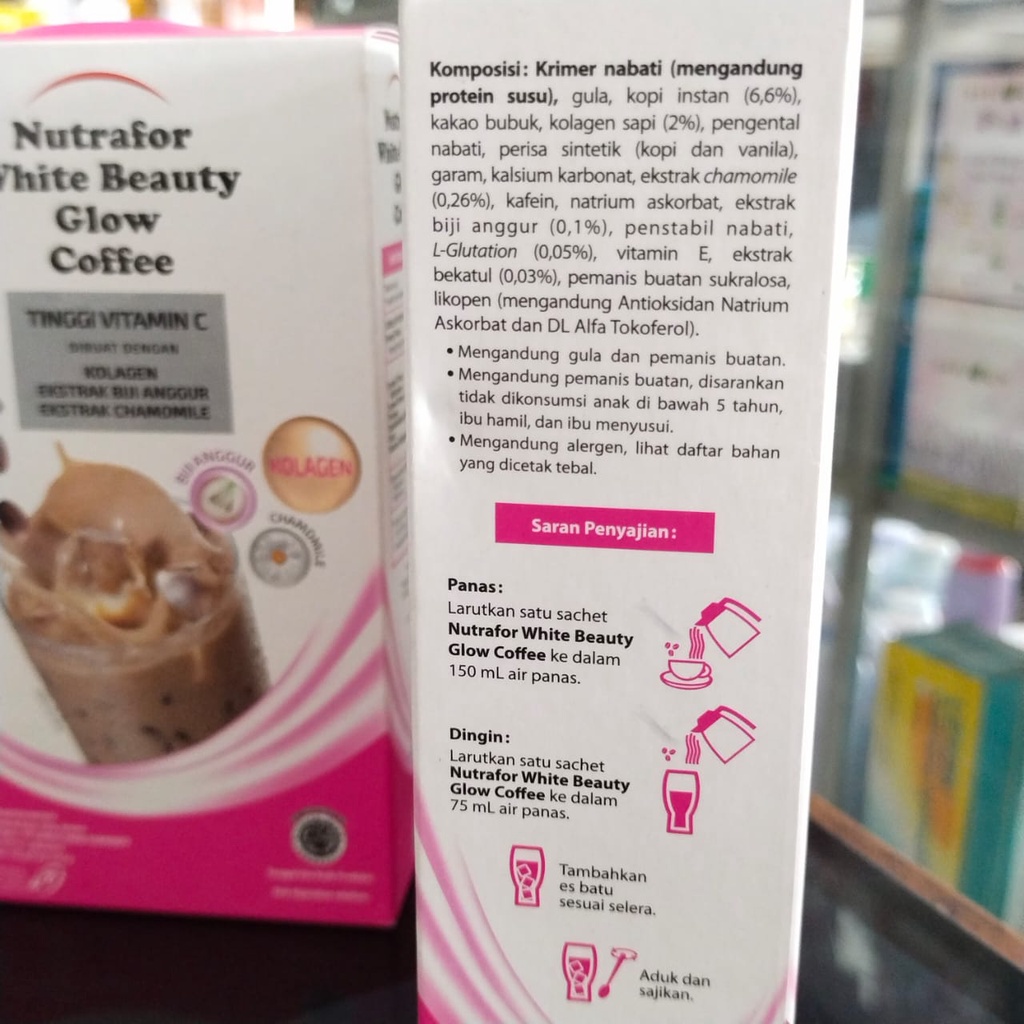 NUTRAFOR WHITE BEAUTY GLOW COFFEE @ 1 SACH 25 GR