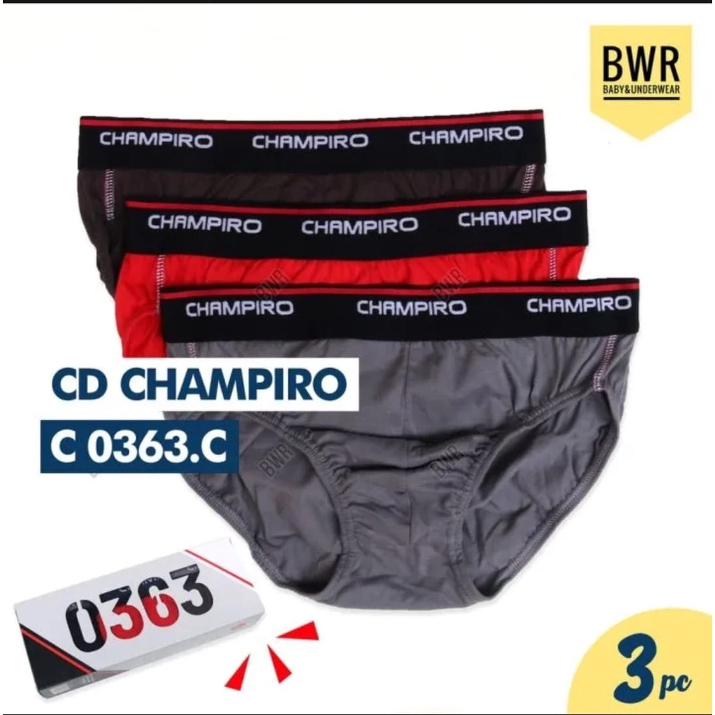 Celana dalam pria merk champiro bahan 100% katun 1 Box isi 3 pcs