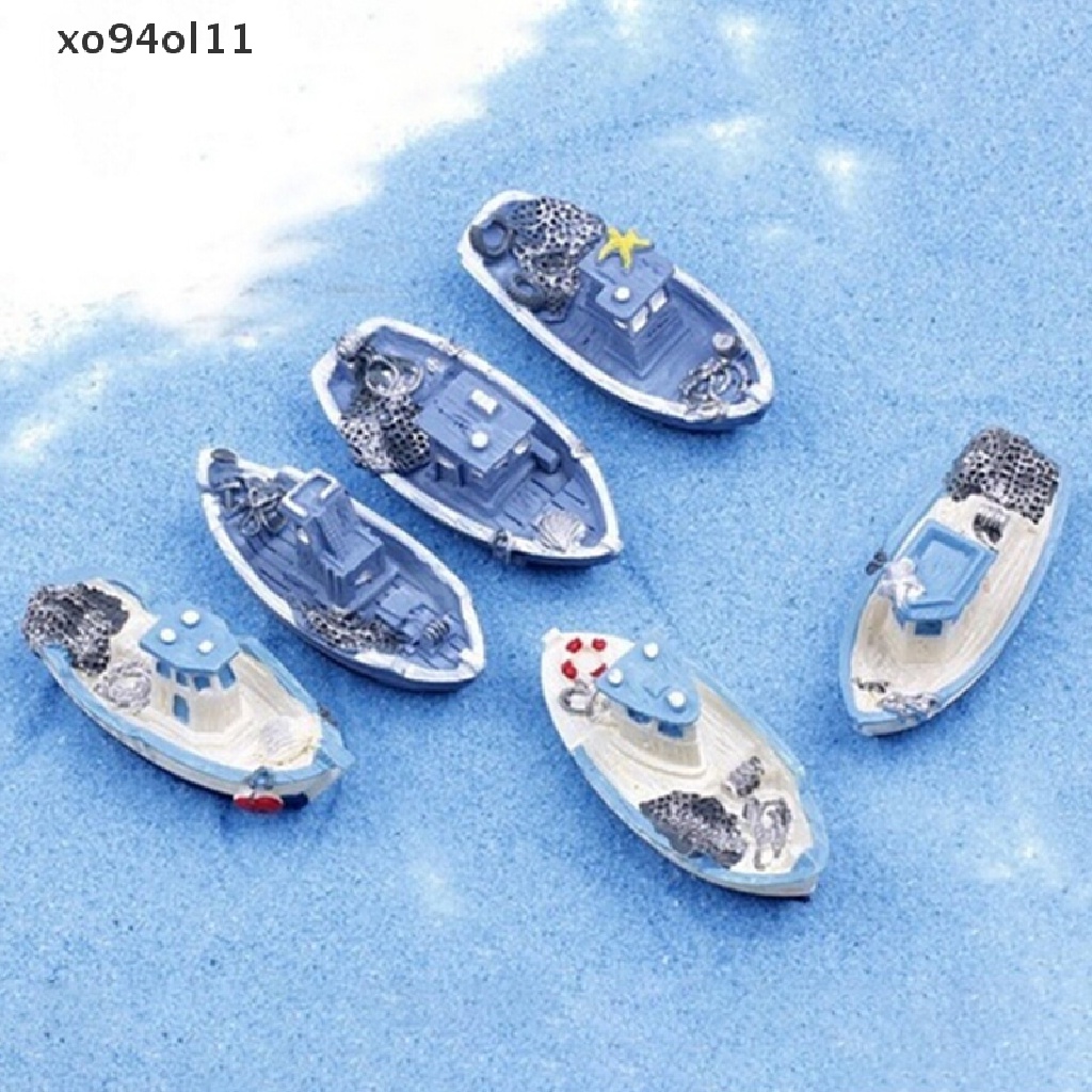 Xo Pop 1 Pcs Yacht Kapal Kapal Nelayan Miniatur Peri Taman Rumah Rumah Kerajinan Micro Lansekap Dekorasi DIY Aksesoris OL